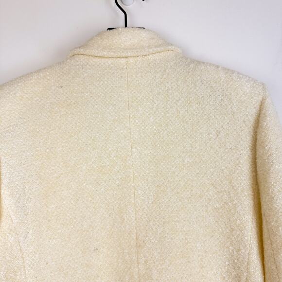 NWT Express Womens XL Textured Novelty Double Breasted Blazer Jacket Cream $188 - Picture 8 of 10